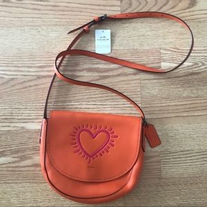COACH x KEITH HARING LEATHER CROSSBODY PURSE